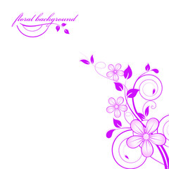 abstract floral background with flowers and butterflies