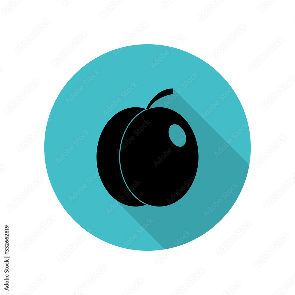Aufkleber plum long shadow icon. simple glyph, flat vector of web icons for ui and ux, website or mobile appli