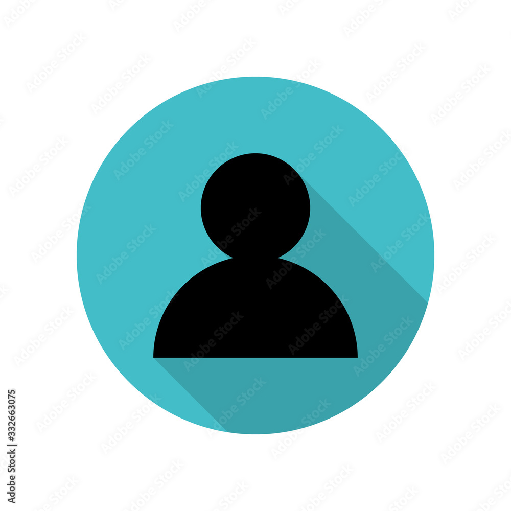 Poster human long shadow icon. simple glyph, flat vector of web icons for ui and ux, website or mobile appl