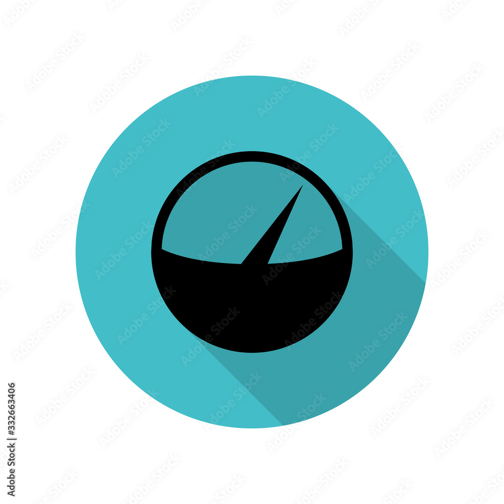 Poster gasoline gauge long shadow icon. simple glyph, flat vector of web icons for ui and ux, website or mo