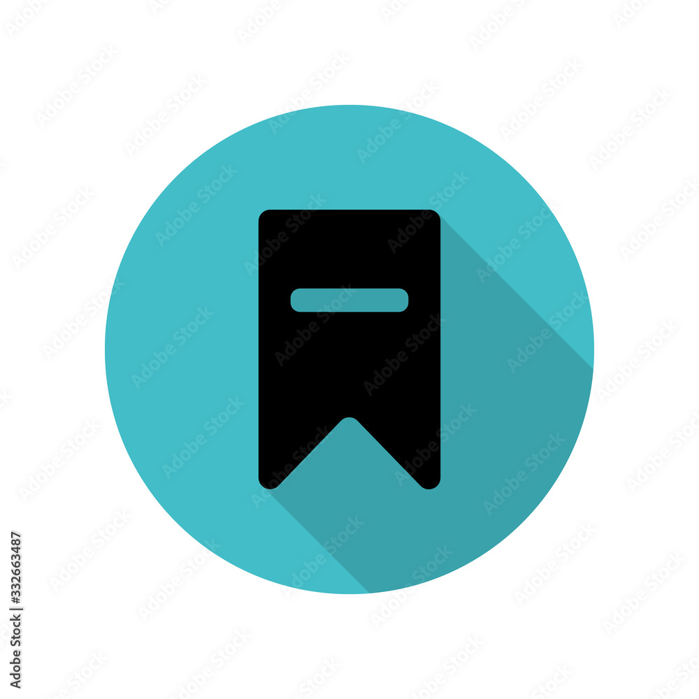 Aufkleber delete bookmark long shadow icon. simple glyph, flat vector of web icons for ui and ux, website or m
