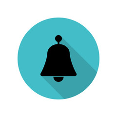 Bell long shadow icon. Simple glyph, flat vector of web icons for ui and ux, website or mobile application