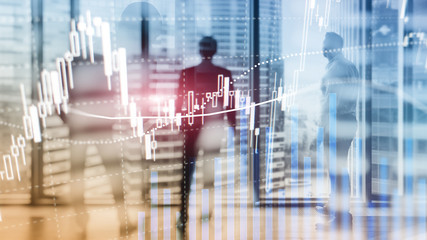 Forex trading, Financial market, Investment concept on business center background.