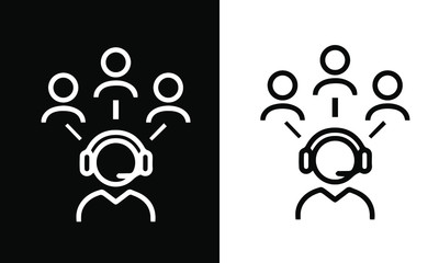  Call Center Thin Line Icons vector design 