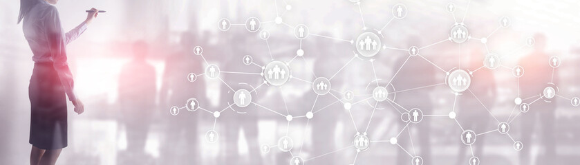 People connection technologies for business. Mixed media. © Funtap