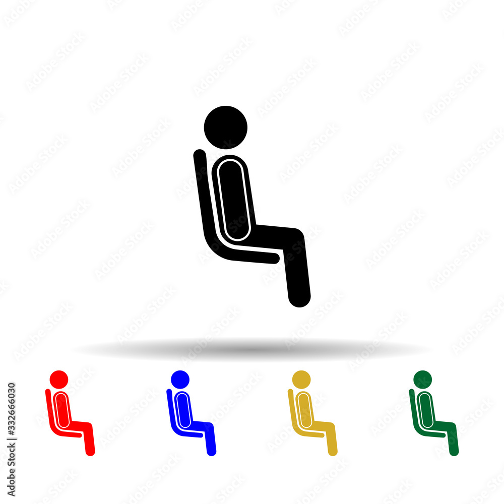 Poster seating seating area multi color icon. simple glyph, flat vector of priority icons for ui and ux, we