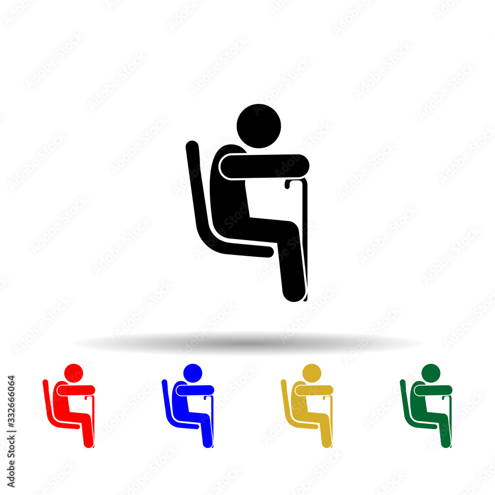 Poster seating place for elderly multi color icon. simple glyph, flat vector of priority icons for ui and u