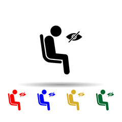 Seating place for blindplace with wifi multi color icon. Simple glyph, flat vector of priority icons for ui and ux, website or mobile application