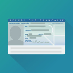 Carte d'identité française détaillée (flat design)
