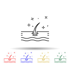 Obraz premium hair health intestinal multi color icon. Simple thin line, outline vector of probiotics icons for ui and ux, website or mobile application