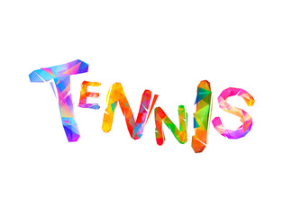 TENNIS. Colorful triangular letters