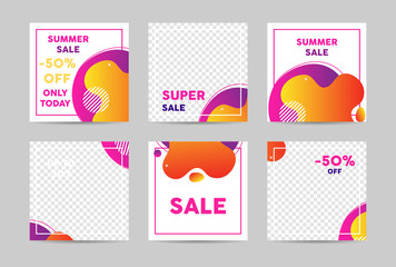 Trendy editable design for social media. Vector Illustration templates.