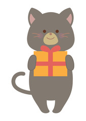 プレゼントとネコ
