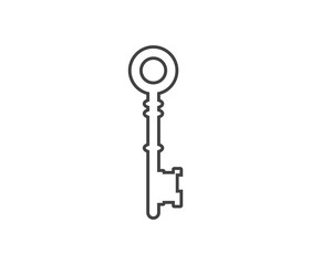 key icon isolated on white background. vector illustration