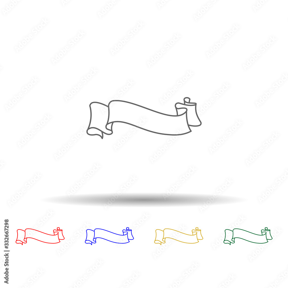Aufkleber banner, ribbon multi color icon. simple thin line, outline vector of ribbon icons for ui and ux, web
