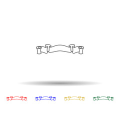 Vintage, banner, ribbon multi color icon. Simple thin line, outline vector of ribbon icons for ui and ux, website or mobile application