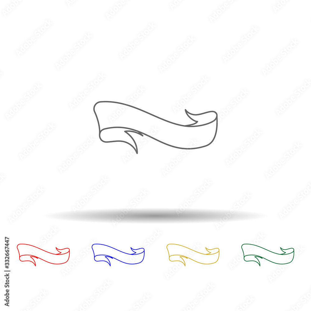 Poster banner, ribbon multi color icon. simple thin line, outline vector of ribbon icons for ui and ux, web