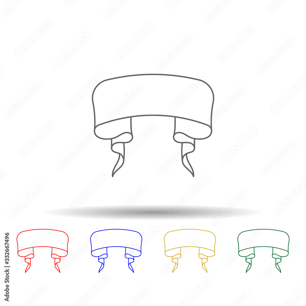 Poster banner, ribbon multi color icon. simple thin line, outline vector of ribbon icons for ui and ux, web