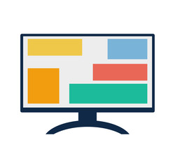 Fototapeta premium Color monitor illustration with white background