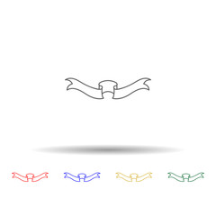 Scroll, ribbon multi color icon. Simple thin line, outline vector of ribbon icons for ui and ux, website or mobile application