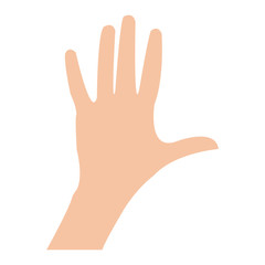 Hand flat illustration with white background