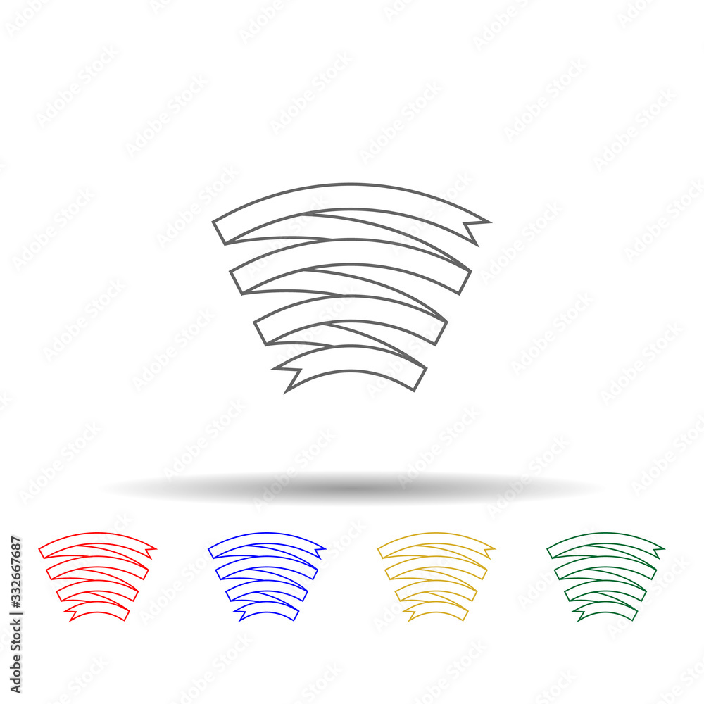 Poster banner, ribbon multi color icon. simple thin line, outline vector of ribbon icons for ui and ux, web