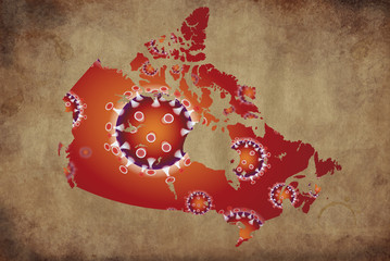 Coronavirus map Canada, pandemic, epidemic