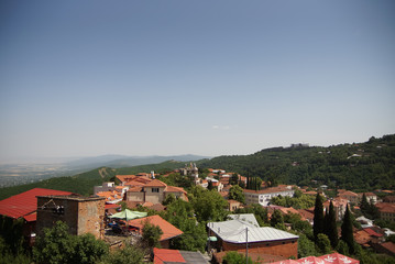 Fototapeta premium view of old town in signahi, georgia