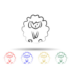Sheep multi color icon. Simple thin line, outline vector of sheep icons for ui and ux, website or mobile application
