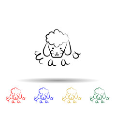 Head of a sheep multi color icon. Simple thin line, outline vector of sheep icons for ui and ux, website or mobile application