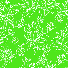 Vector freehand sketch - seamless floral pattern from leaf and flowers. Natural summer background
