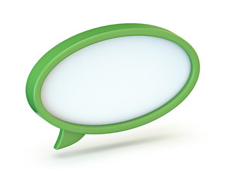Green speech bubble Ellipse shape 3D