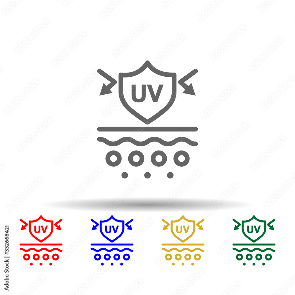Poster ultraviolet, skin multi color icon. simple thin line, outline vector of sheep icons for ui and ux, w