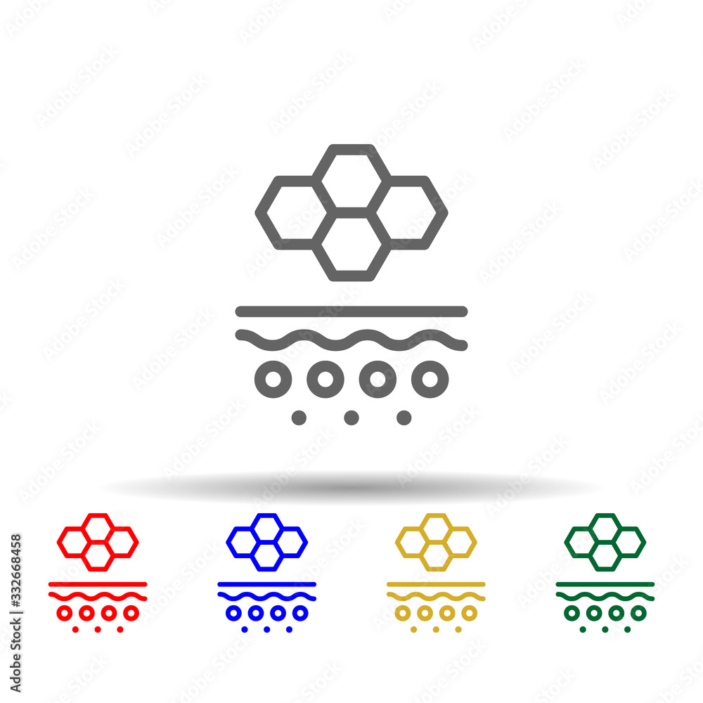 Poster complexion, skin multi color icon. simple thin line, outline vector of sheep icons for ui and ux, we