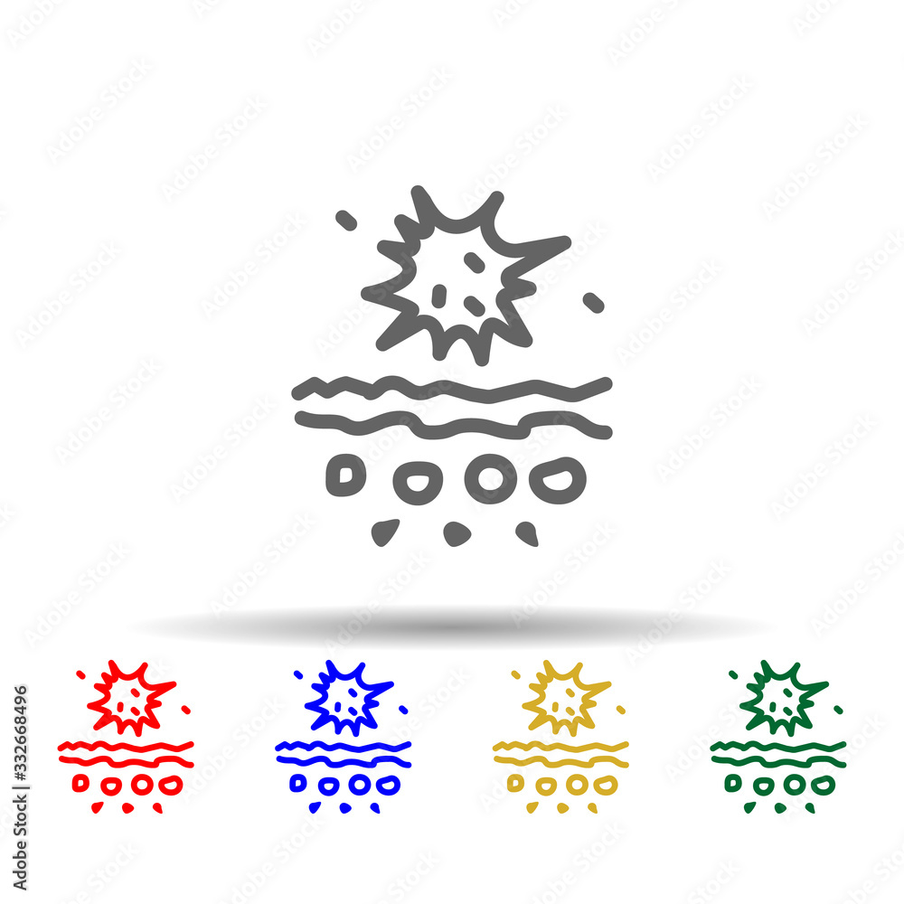 Poster bacteria, skin multi color icon. simple thin line, outline vector of sheep icons for ui and ux, webs