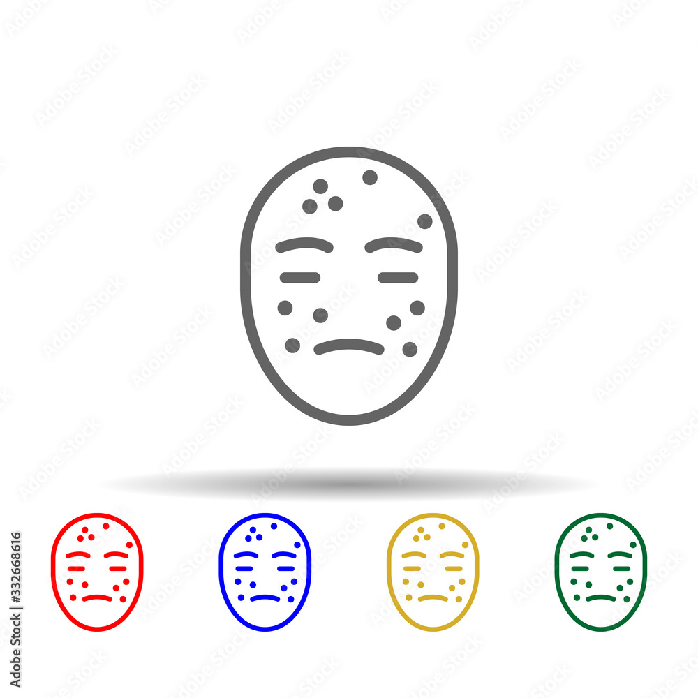 Poster allergy, face multi color icon. simple thin line, outline vector of sheep icons for ui and ux, websi