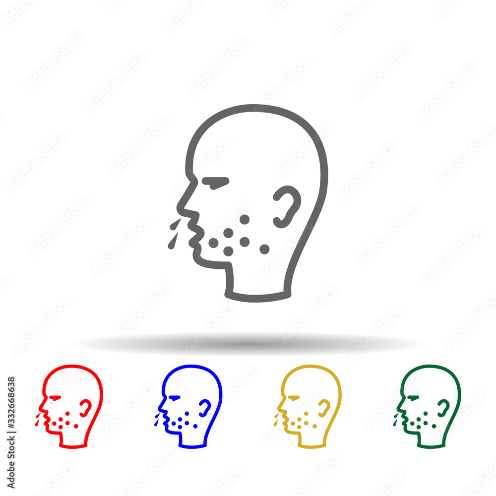 Poster allergy, skin multi color icon. simple thin line, outline vector of sheep icons for ui and ux, websi