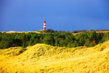 A Lighthouse in the Dunes of Amrum, Germany, Europe