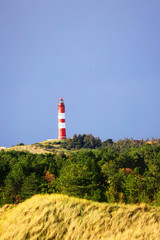 Fototapeta na wymiar A Lighthouse in the Dunes of Amrum, Germany, Europe