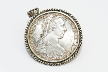 Austria-Habsburg Maria Theresien Talerold silver coin from Austria - obrazy, fototapety, plakaty