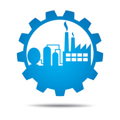 Factory in gear concept icon