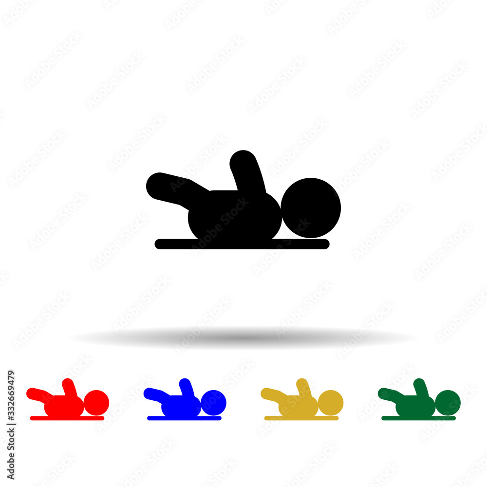 Poster child lies multi color icon. simple glyph, flat vector of toddler development icons for ui and ux, w