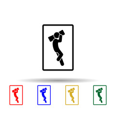man sleep on one side multi color icon. Simple glyph, flat vector of sleeping position icons for ui and ux, website or mobile application
