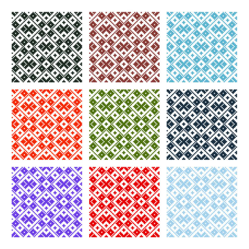 Scandinavian, East European, Baltic ethnic ornaments. Traditional seamless pattern set