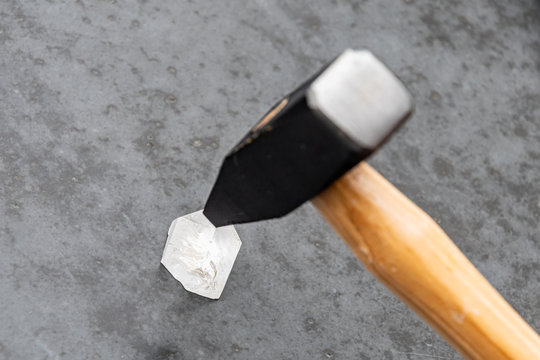 Raw diamond big dob hit by hammer being indestructible