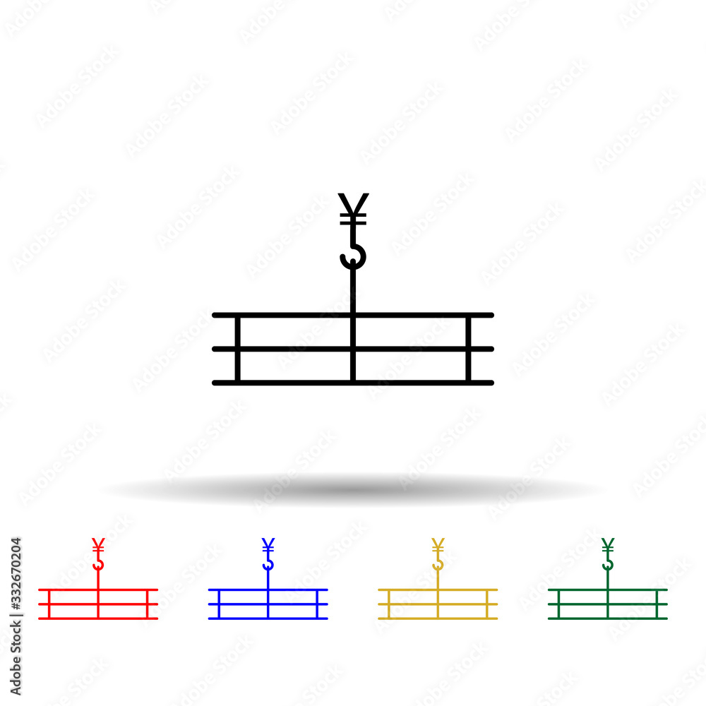 Aufkleber upward yen multi color icon. simple thin line, outline vector of trade wars icons for ui and ux, web