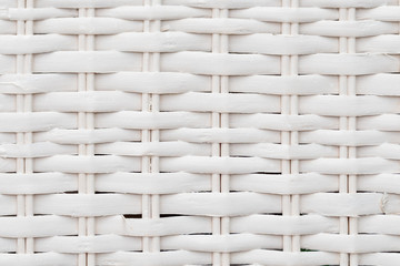 Naklejka premium White wooden rattan basket surface natural texture and background macro