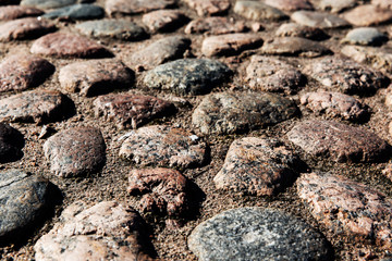 Stone pavement texture, texture of cobblestone road