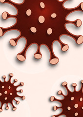 Color image of the virus, coronovirus, 2019-nCoV influenza virus. Abstract background of illness, infection. The global problem of the epidemic.