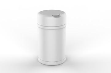Blank Promotional Wet Wipe Container Cup For Branding, 3d render illustration.